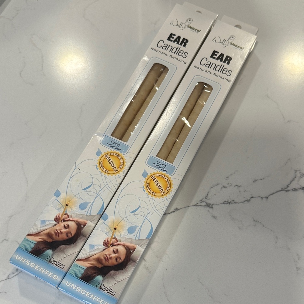 NWT Wallys Natural Ear Candles - Unscented Beeswax (2 Pack) Bundle of 2